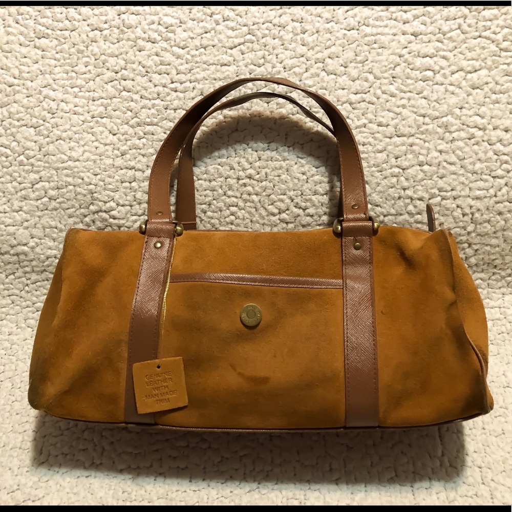 Issac Mizrahi Suede Leather Handbag.